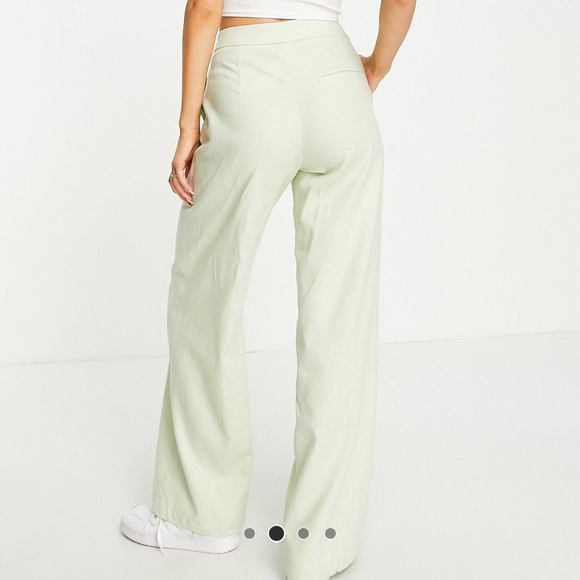 Bershka Light Green Tailored Pants - Picture 3 of 3